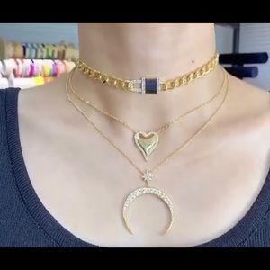 half moon necklace with star